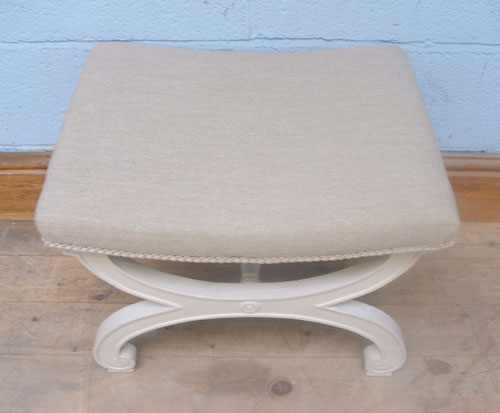 Painted upholstered stool